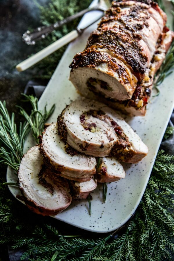 Bacon and Cranberry Stuffed Pork Tenderloin