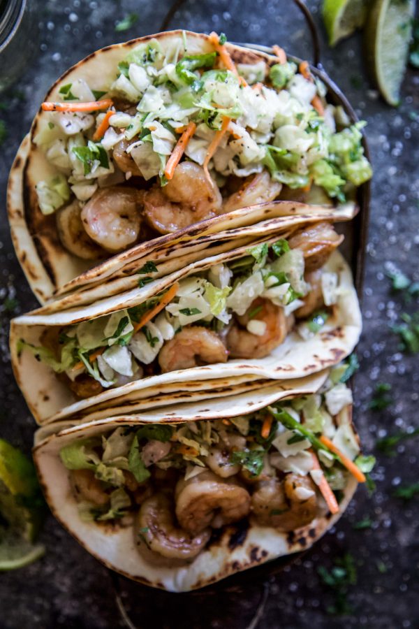 Garlic Cajun Tacos with Citrus Lime Slaw