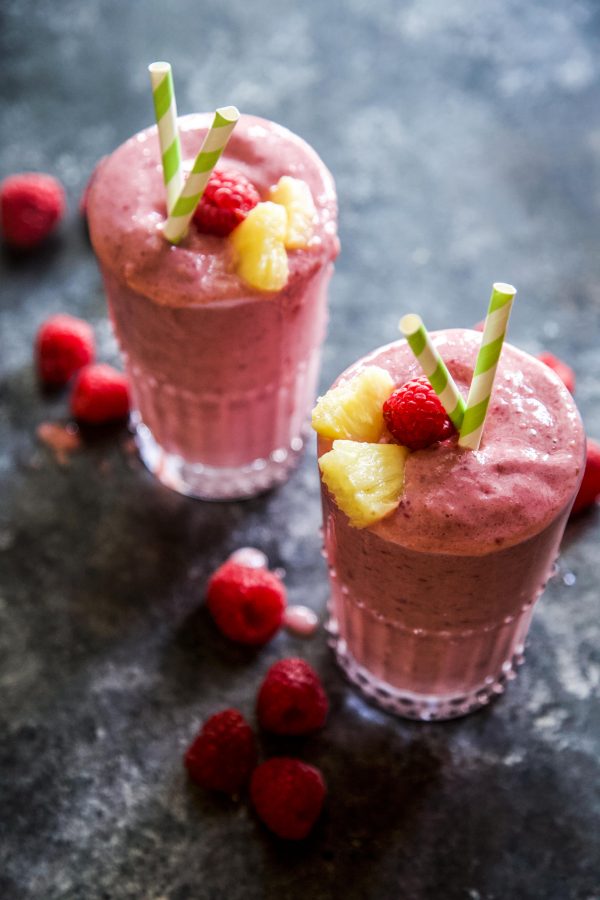 Raspberry Mango Protein Smoothie