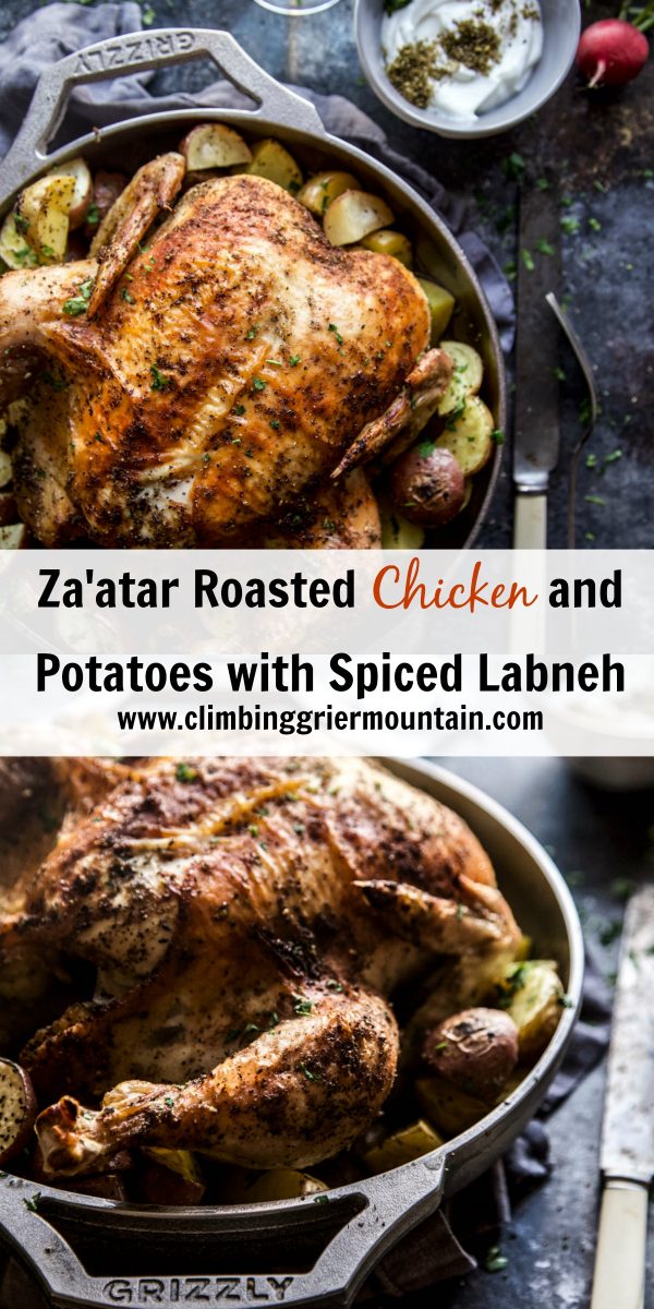 Za'atar Roasted Chicken and Potatoes with Spiced Labneh