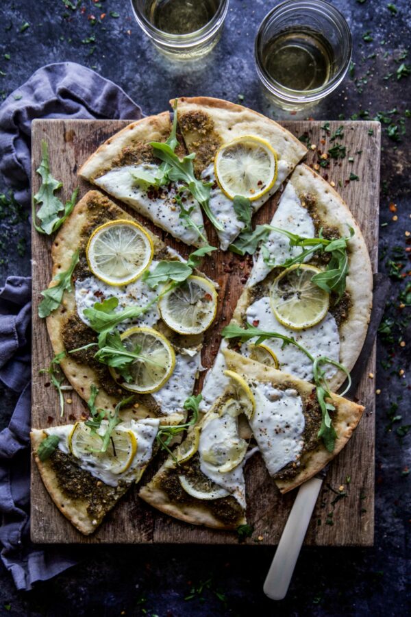 Arugula and Meyer Lemon Pizza with Cauliflower Crust