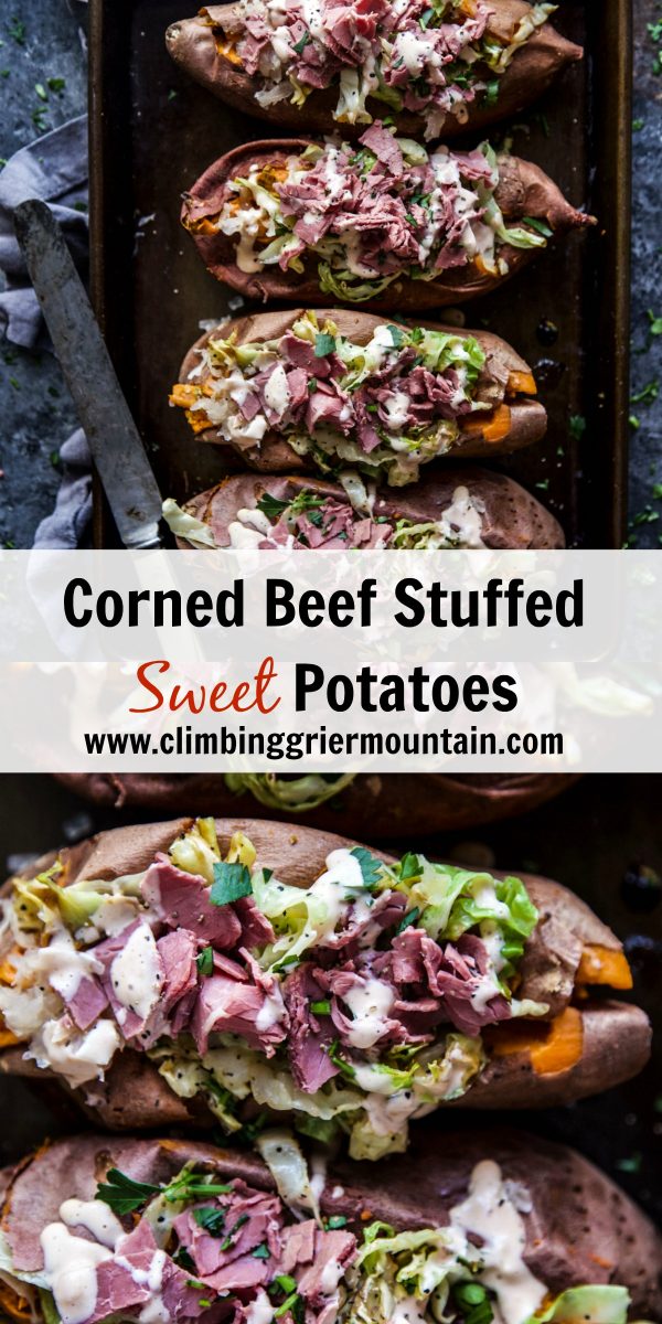 Corned Beef Stuffed Sweet Potatoes