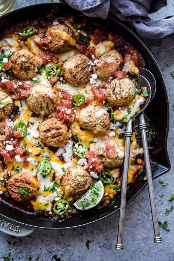 Enchilada Turkey Meatball Skillet