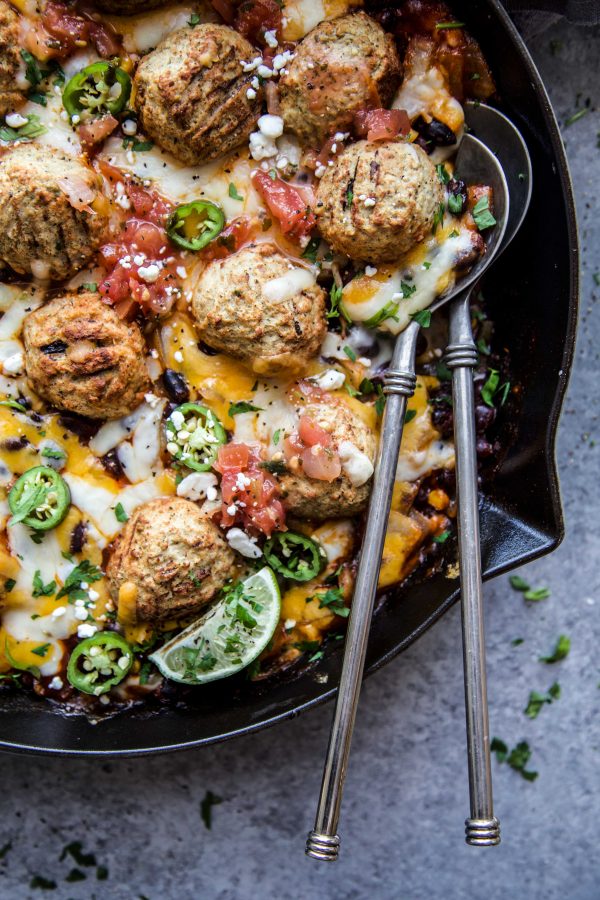 Enchilada Turkey Meatball Skillet