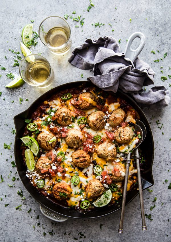 Enchilada Turkey Meatball Skillet