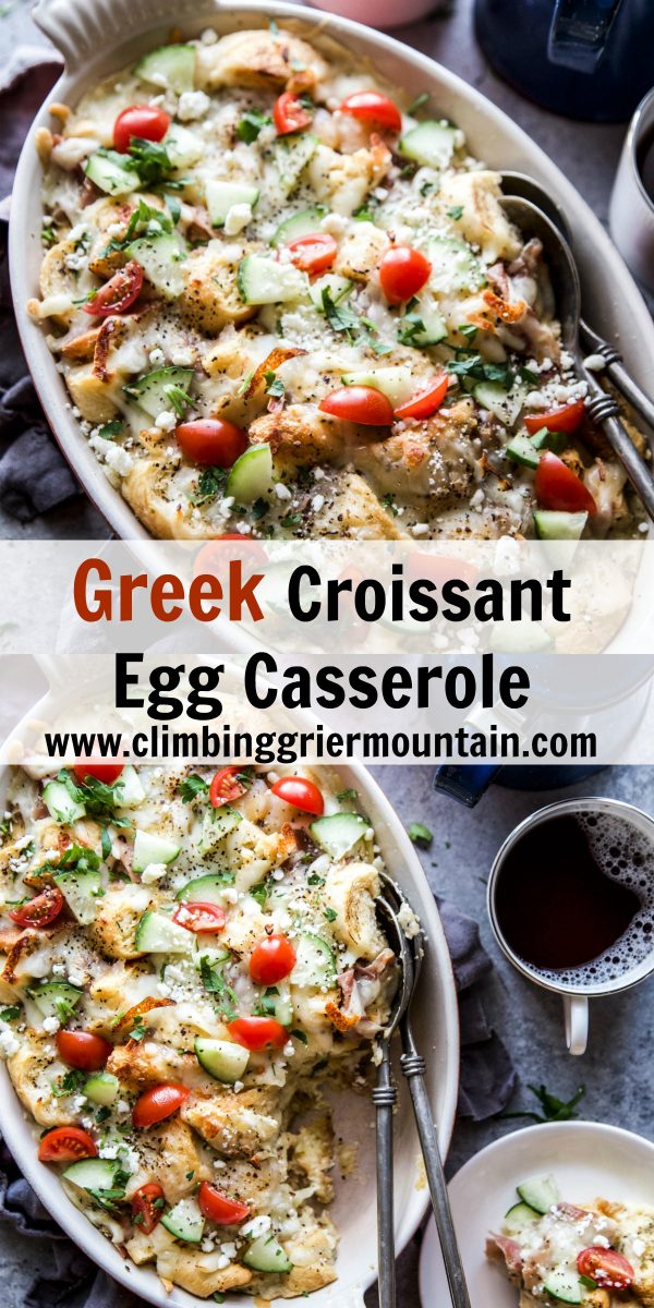 Greek Croissant Egg Casserole