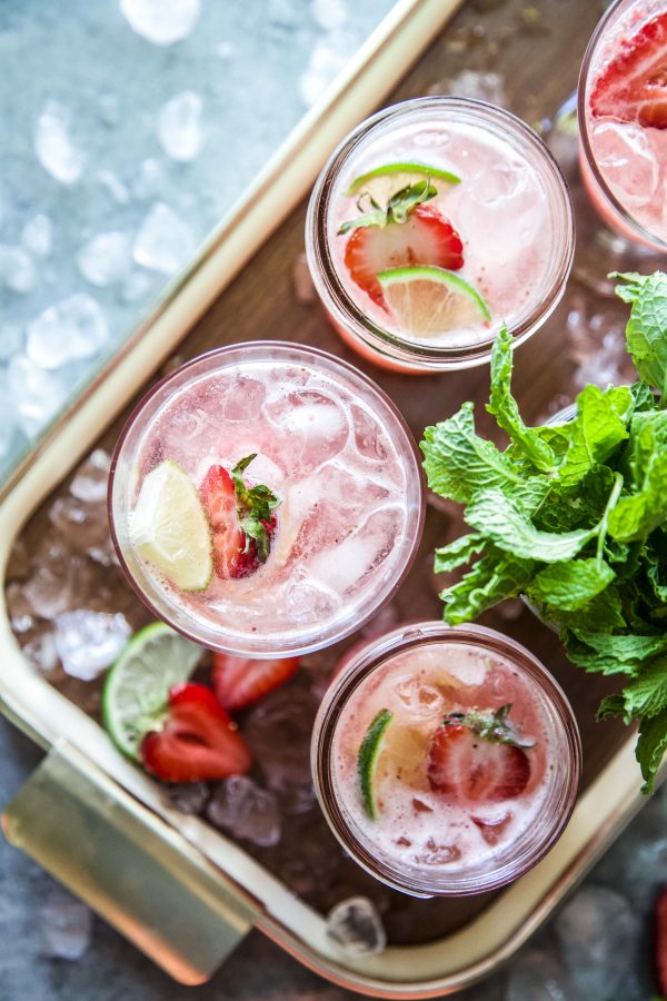 Blushing strawberry gin and tonic - Simply Delicious