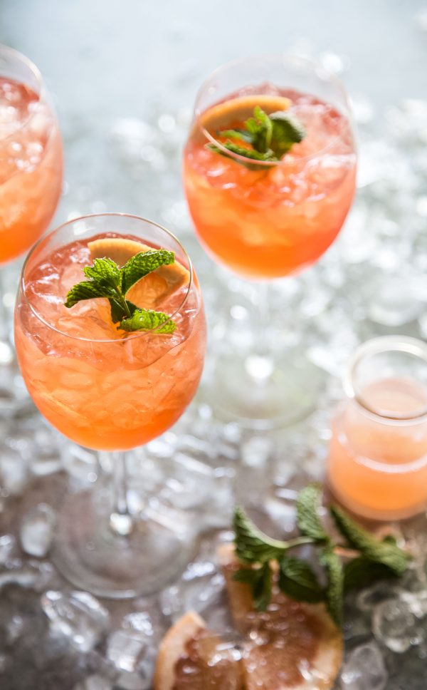 Rose-Aperol Spritz with Fresh Mint