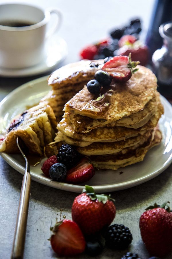 Mixed Berry Almond Pancakes