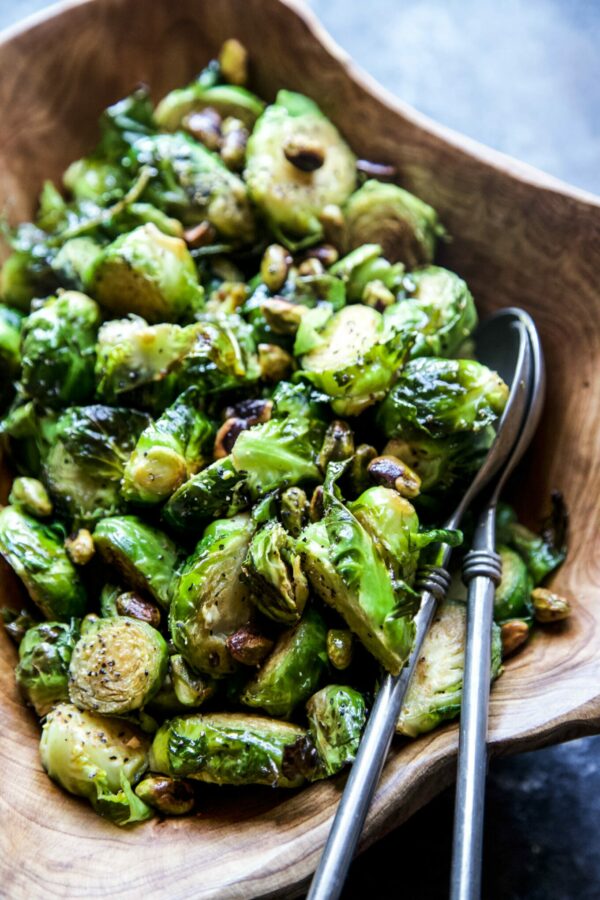 brussels sprouts with pistachios and lime