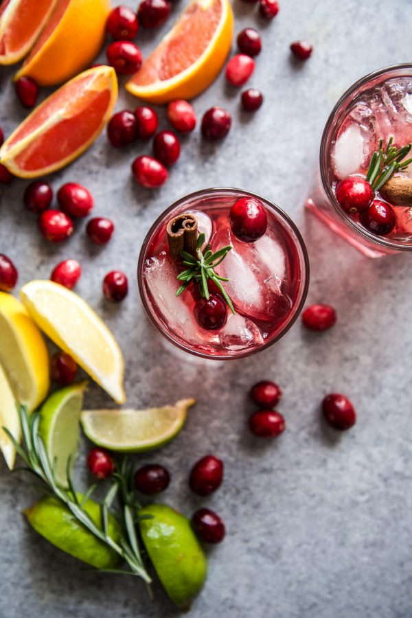 Cranberry Whiskey Sour on a table