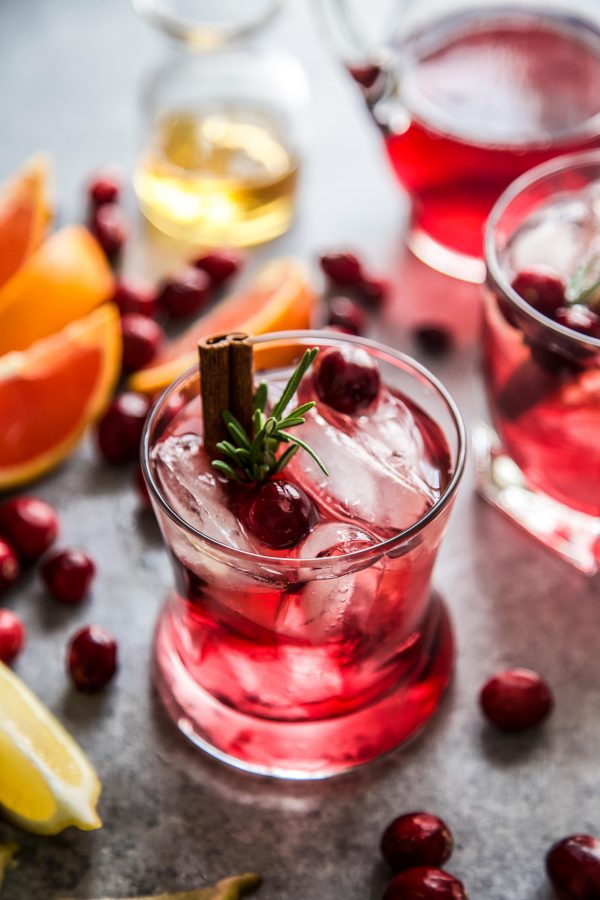 Cranberry Whiskey Sour on a table