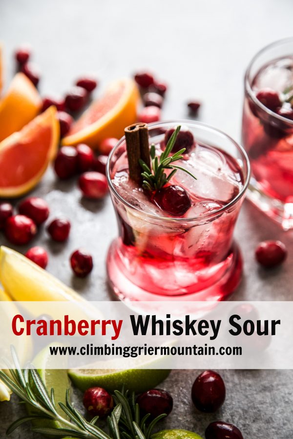 Cranberry Whiskey Sour on a table