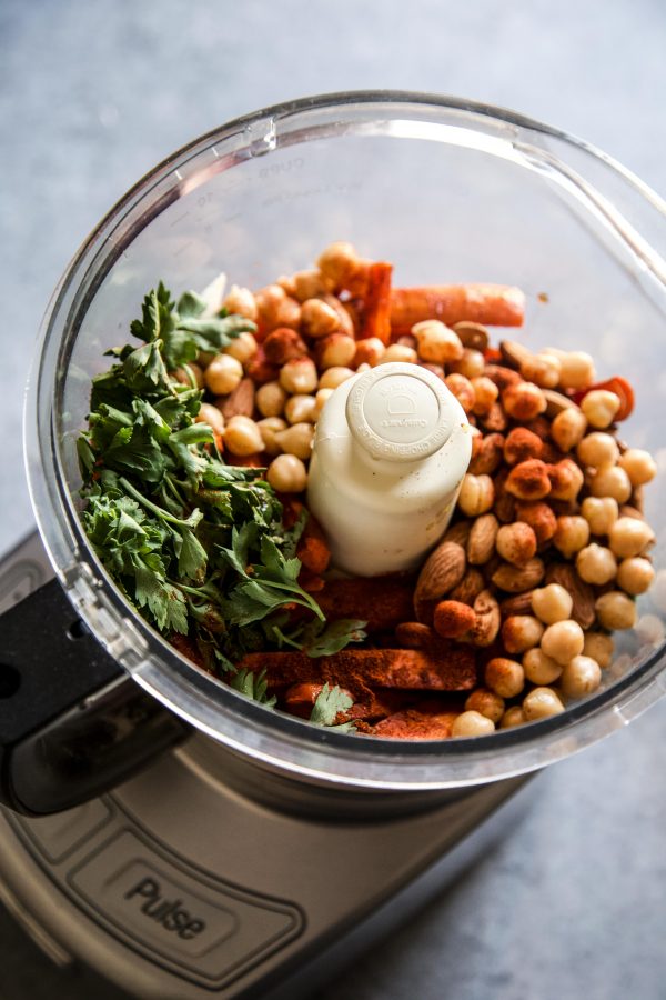 carrot dip ingredients in food processor