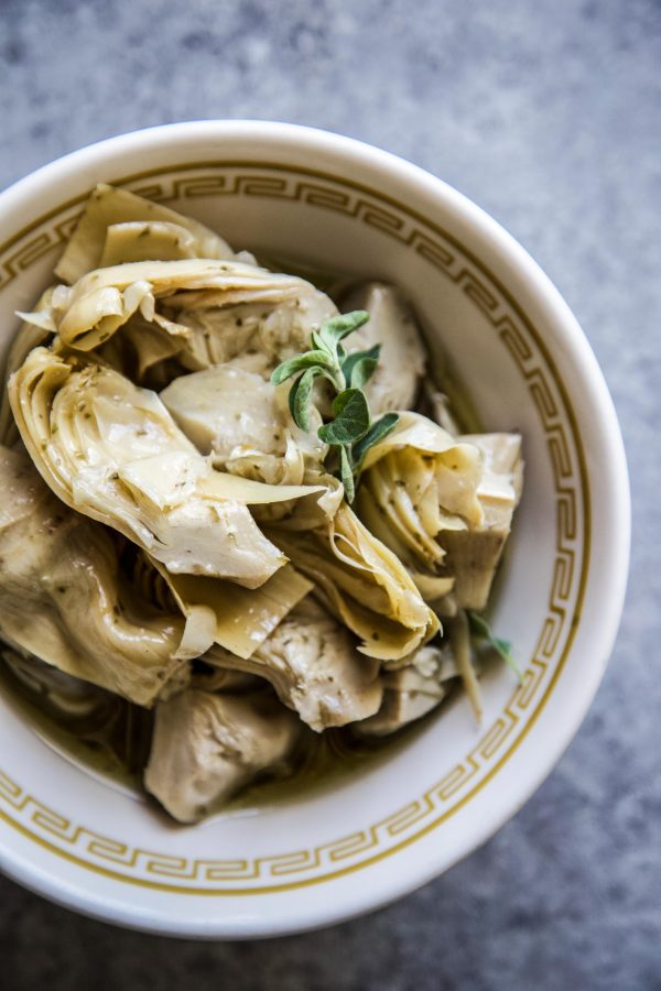 artichokes in a bowl 