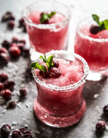 cranberry margarita on a board