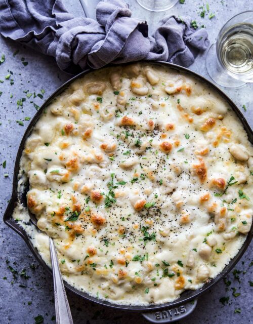 Gnocchi-Topped Chicken Pot Pie on a table