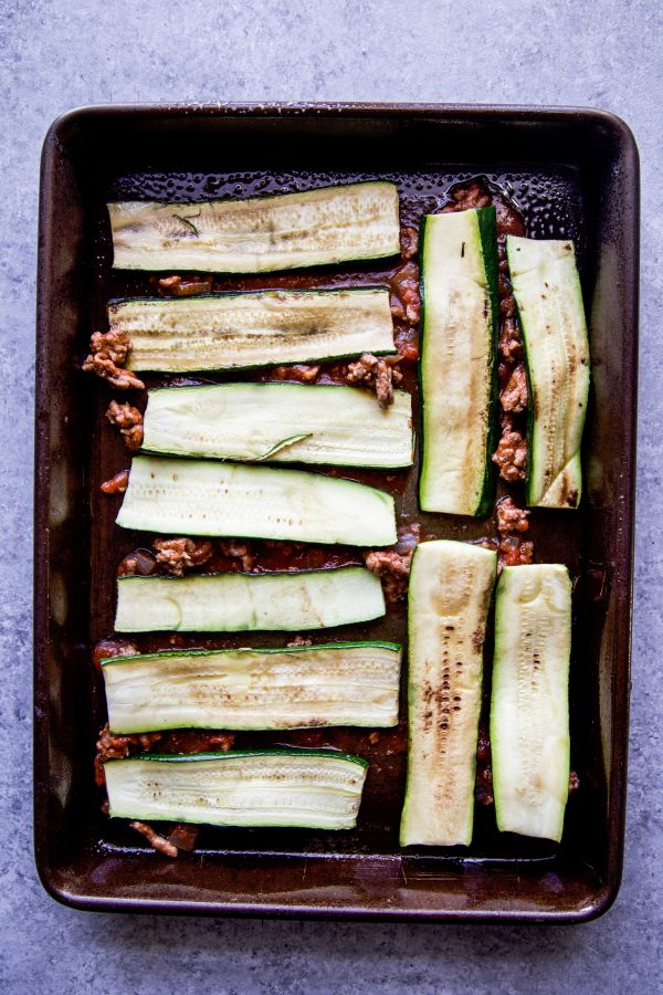 Tex-Mex Zucchini Lasagna on a table