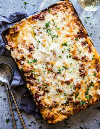 Tex-Mex Zucchini Lasagna on a table