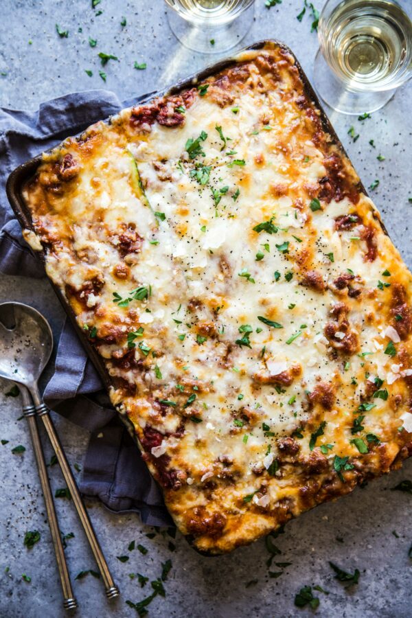 Tex-Mex Zucchini Lasagna on a table