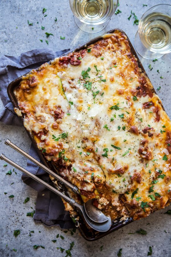 Tex-Mex Zucchini Lasagna on a table