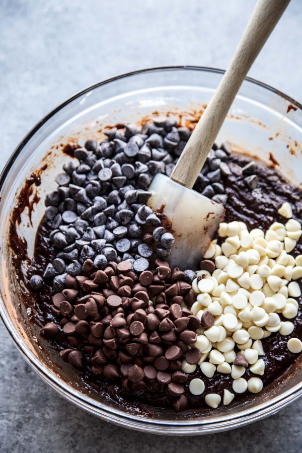 mix of chocolate chips in a bowl 