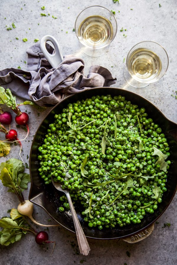 Peas and Greens with Cacio e Pepe Dressing www.climbinggriermountain.com