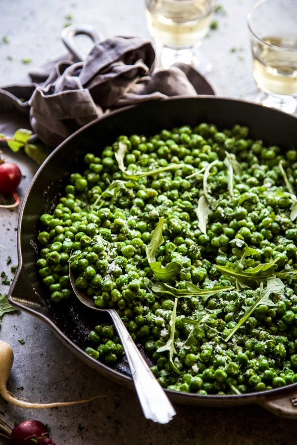 Peas and Greens with Cacio e Pepe Dressing www.climbinggriermountain.com