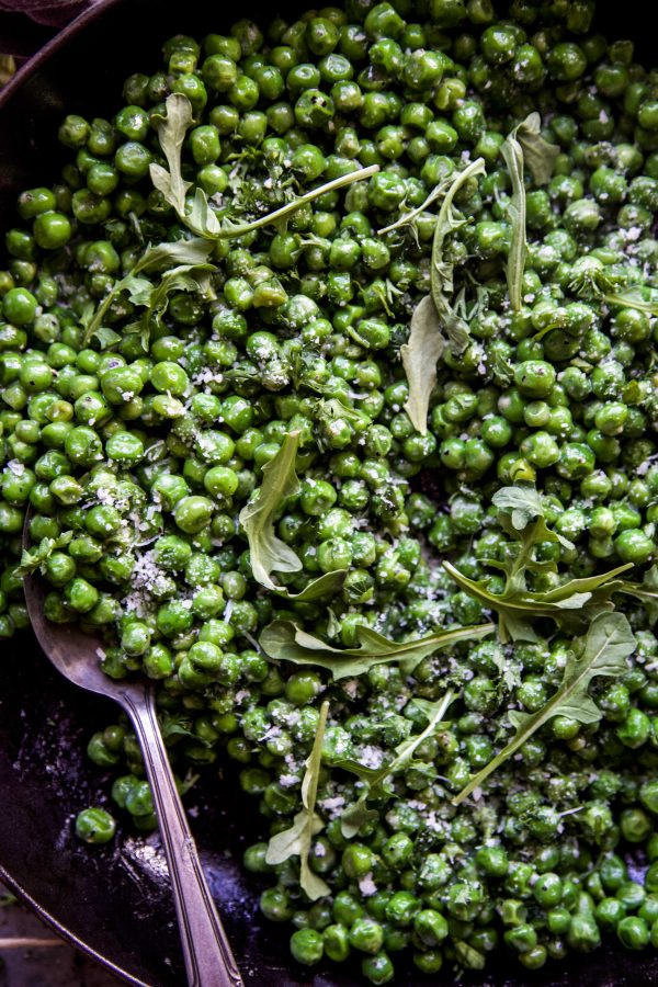 Peas and Greens with Cacio e Pepe Dressing www.climbinggriermountain.com