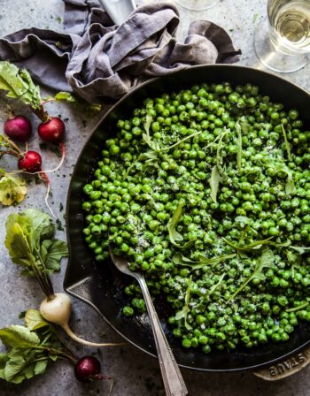 Peas and Greens with Cacio e Pepe Dressing www.climbinggriermountain.com