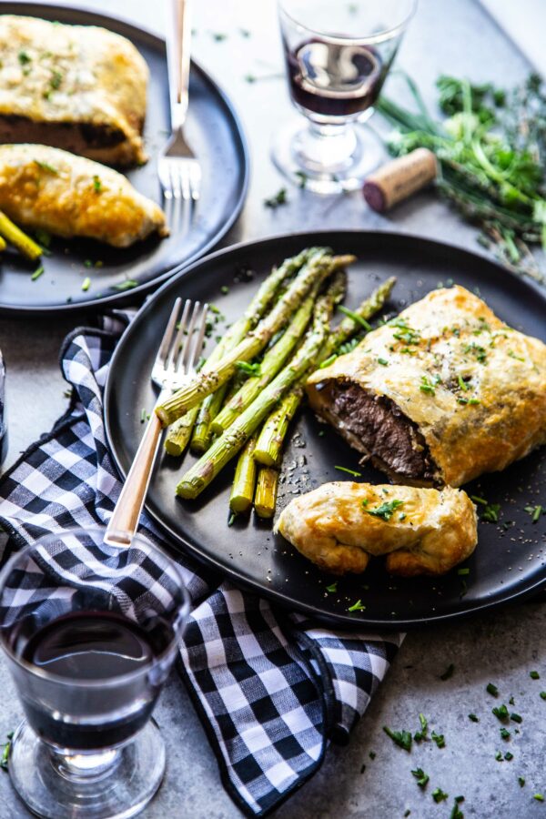 lamb wellington for two on a plate