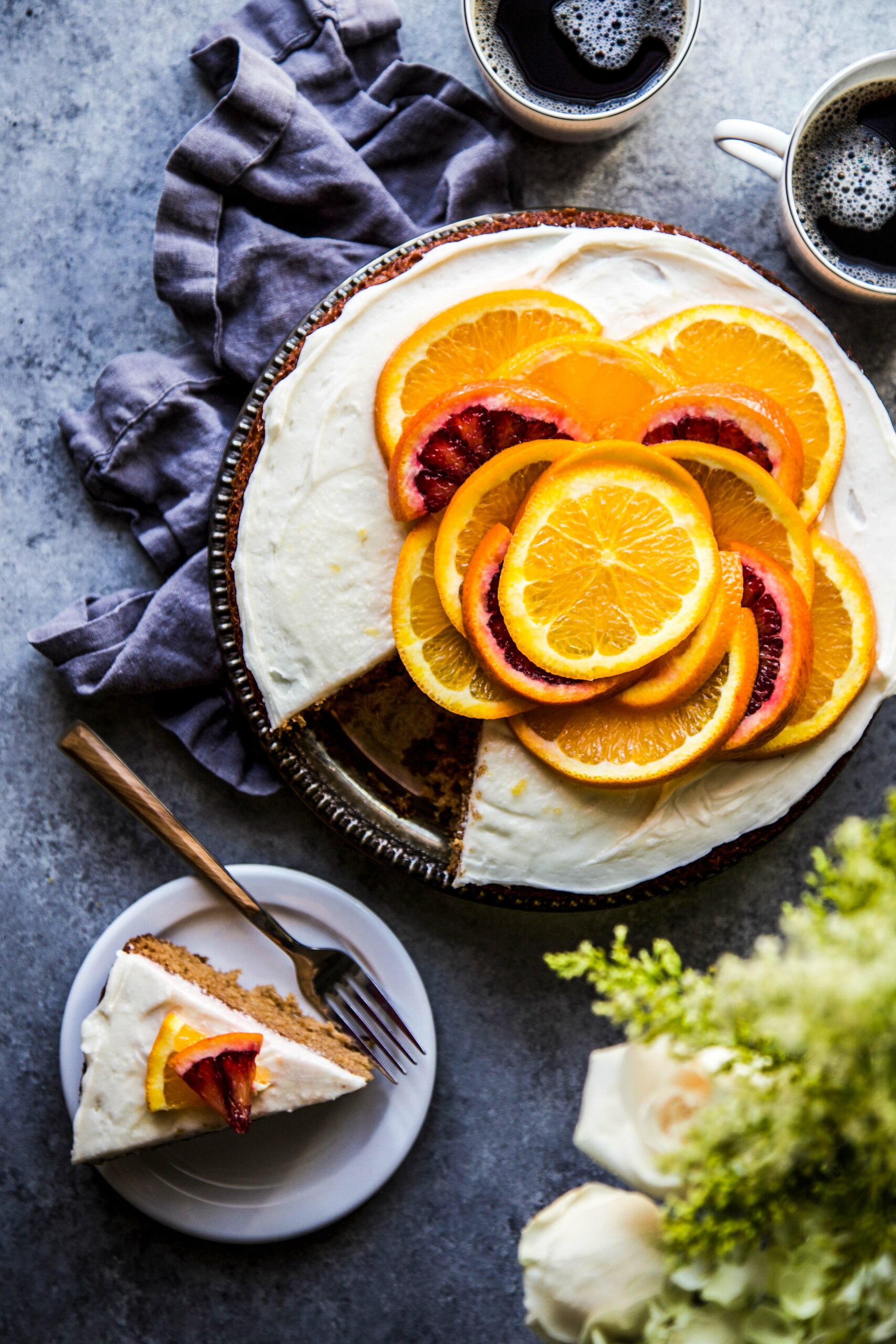Vanilla Honey Cake Topped with Fresh Clementines ⋆ Growing Up Cali