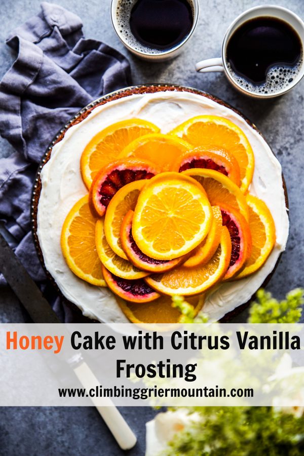 Honey Cake with Citrus Vanilla Frosting www.climbinggriermountain.com