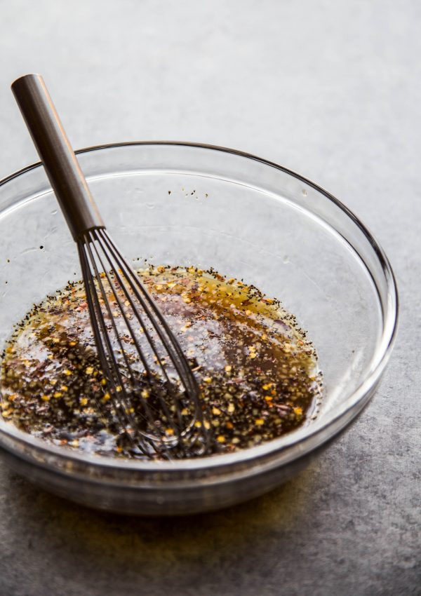 caramelized black pepper sauce in a mixing bowl