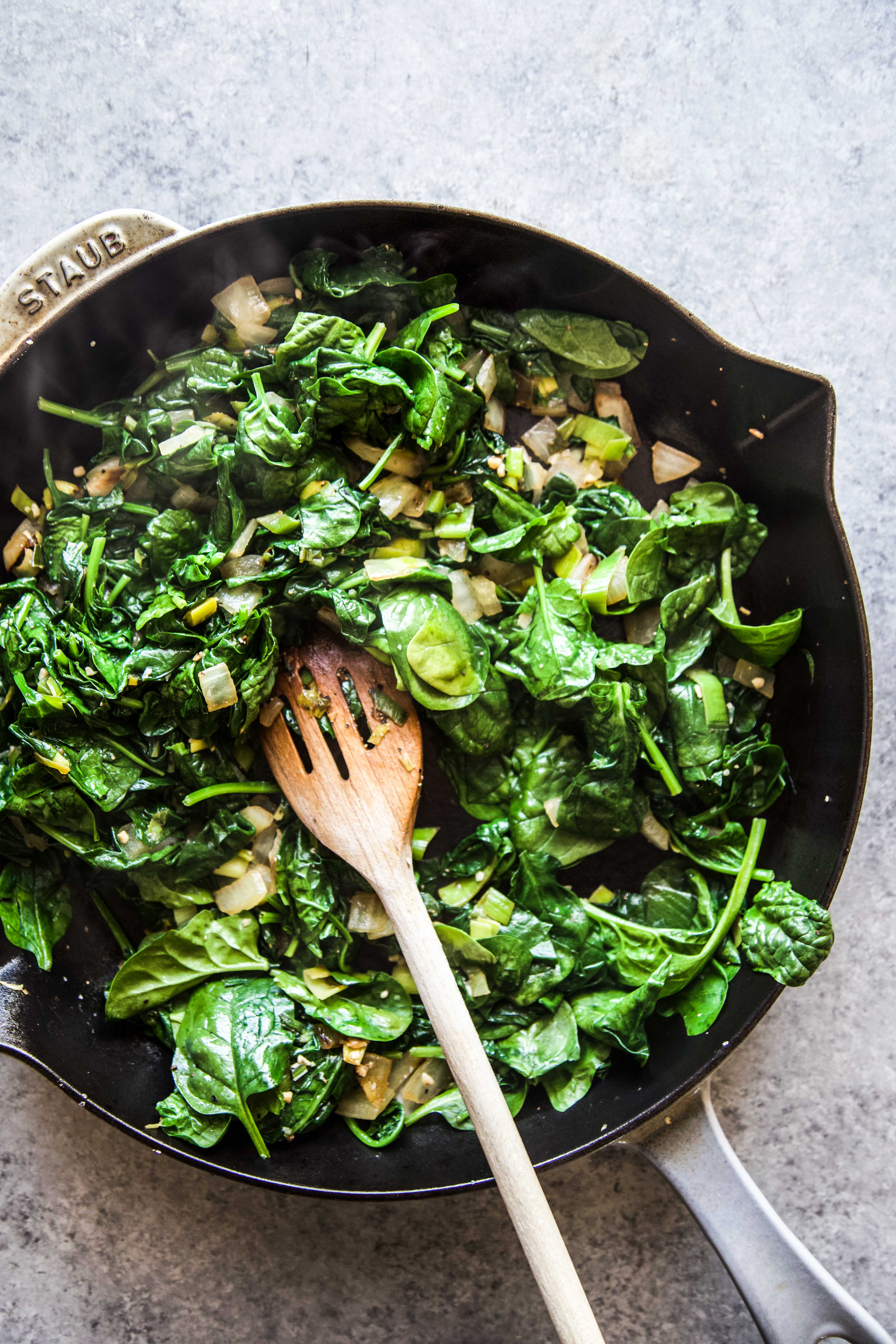 Feta, Spinach, & Pea Shakshuka