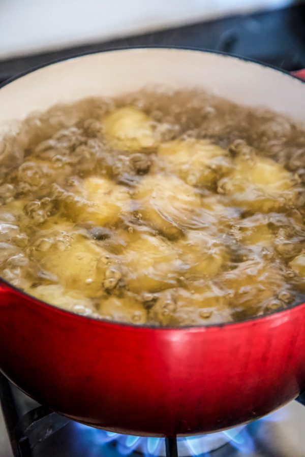 potatoes boiling in water