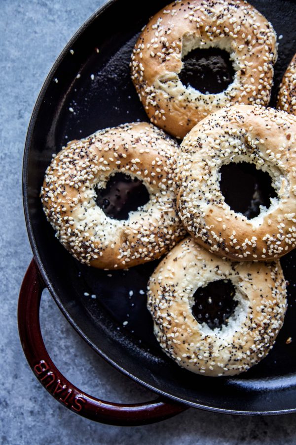 everything bagels in a dish
