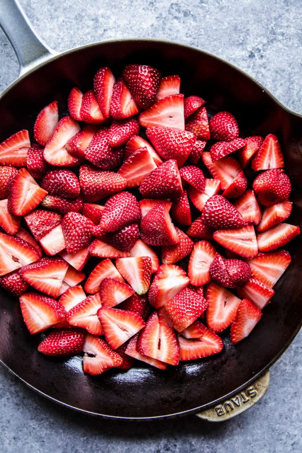 strawberries in a skillet
