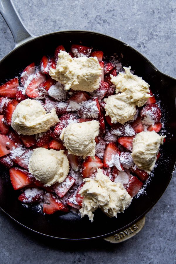 strawberry basil cobbler ready to bake www.climbinggriermountain.com