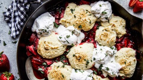 Strawberry Basil Cobbler