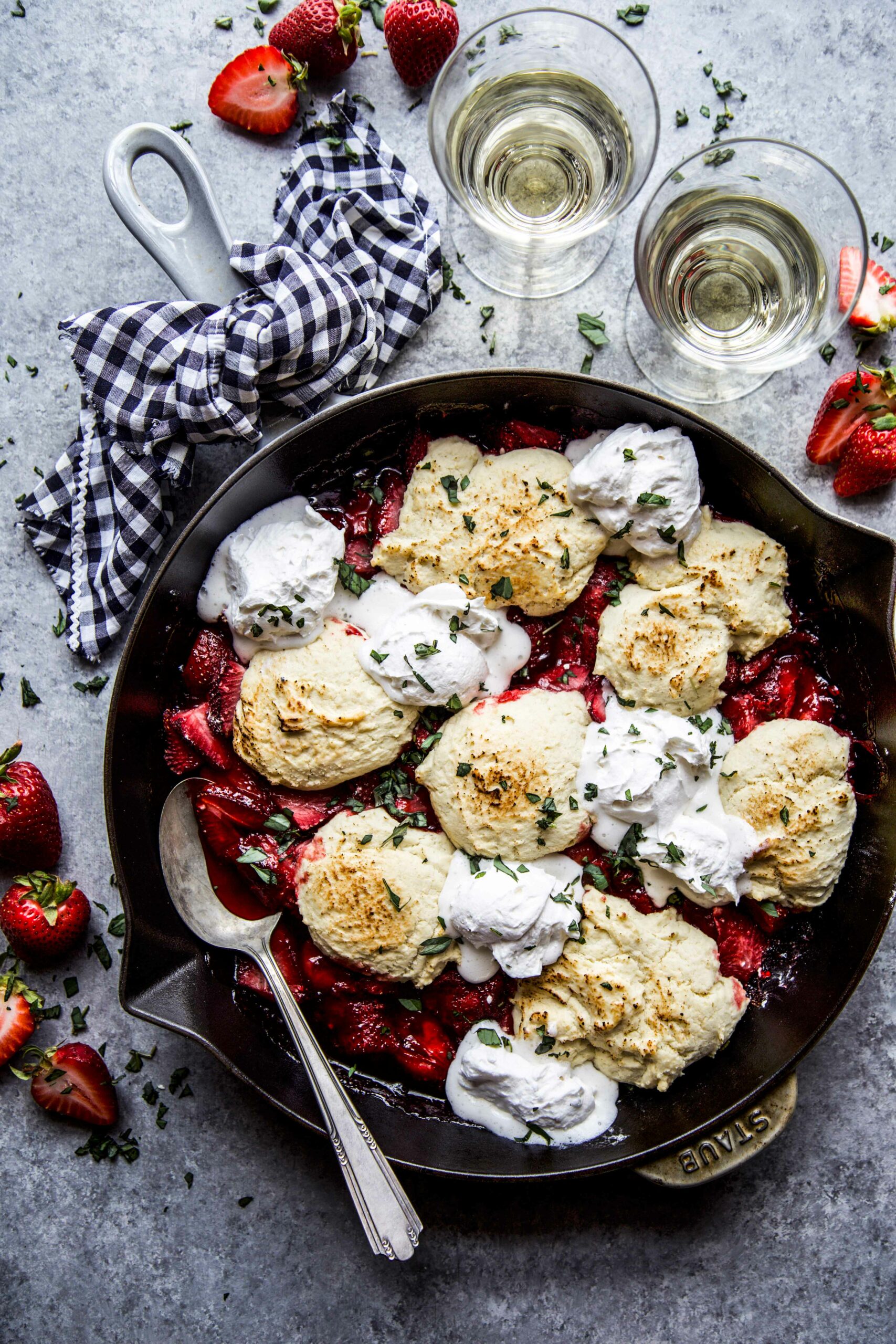 Strawberry Basil Cobbler