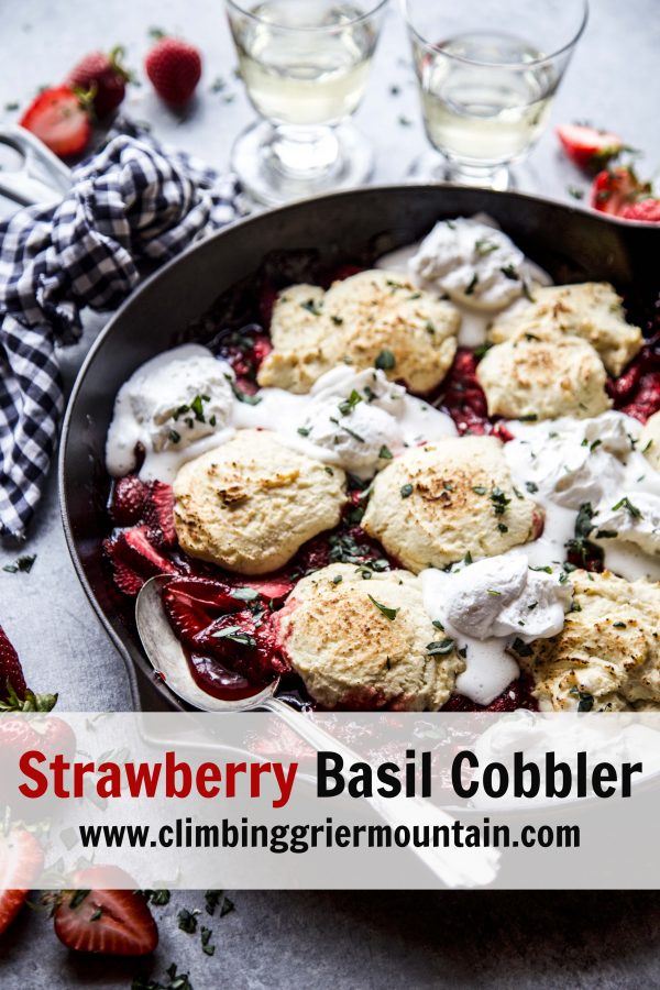 Strawberry Basil Cobbler