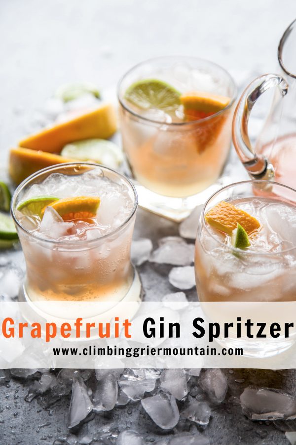 grapefruit gin spritzer www.climbinggriermountain.com
