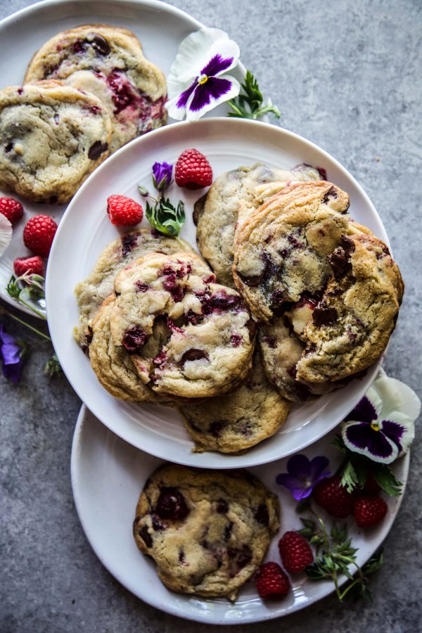 Dark Chocolate Raspberry Drop Cookies www.climbinggriermountain.com.