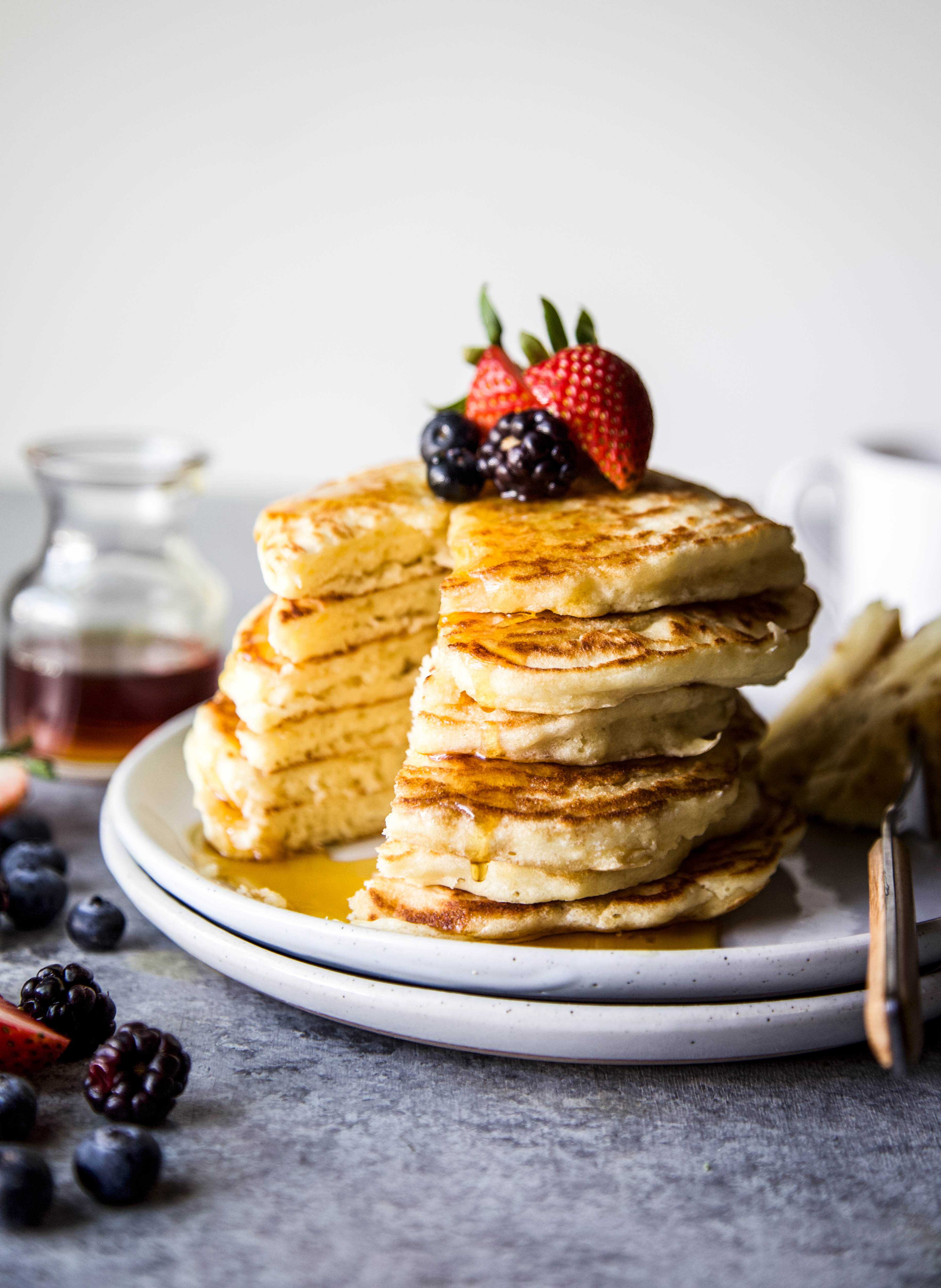 Easy Souffle Pancakes with Mixed Berries