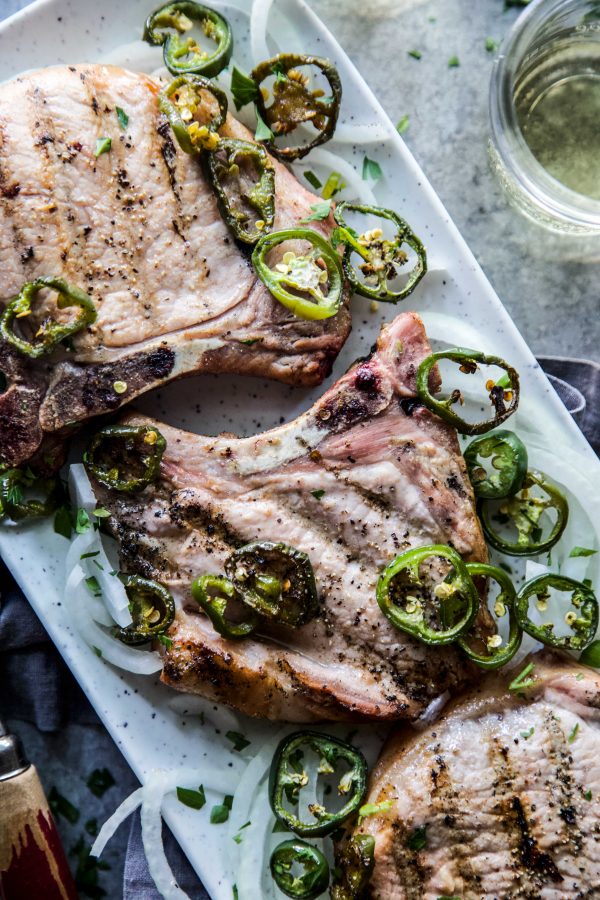 Jalapeno-Marinated Grilled Pork Chops www.climbinggriermountain.com