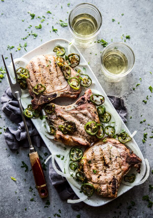 Jalapeno-Marinated Grilled Pork Chops www.climbinggriermountain.com