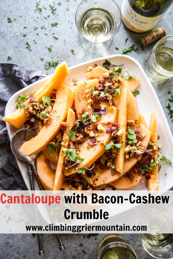 Cantaloupe with Bacon-Cashew Crumble www.climbinggriermountain.com