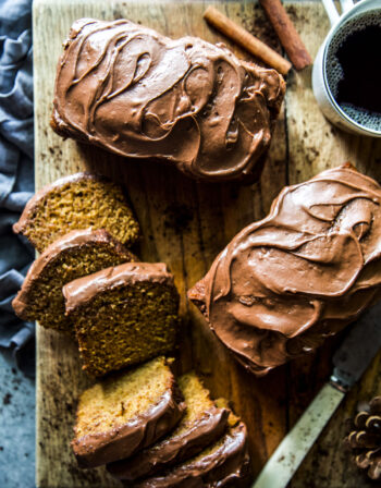 Chocolate Frosted Pumpkin Bread Chocolate Frosted Pumpkin Bread www.thecuriousplate.com