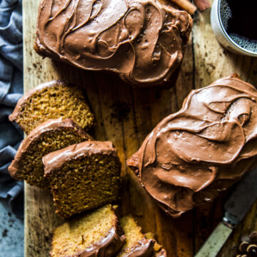 Chocolate Frosted Pumpkin Bread Chocolate Frosted Pumpkin Bread www.thecuriousplate.com